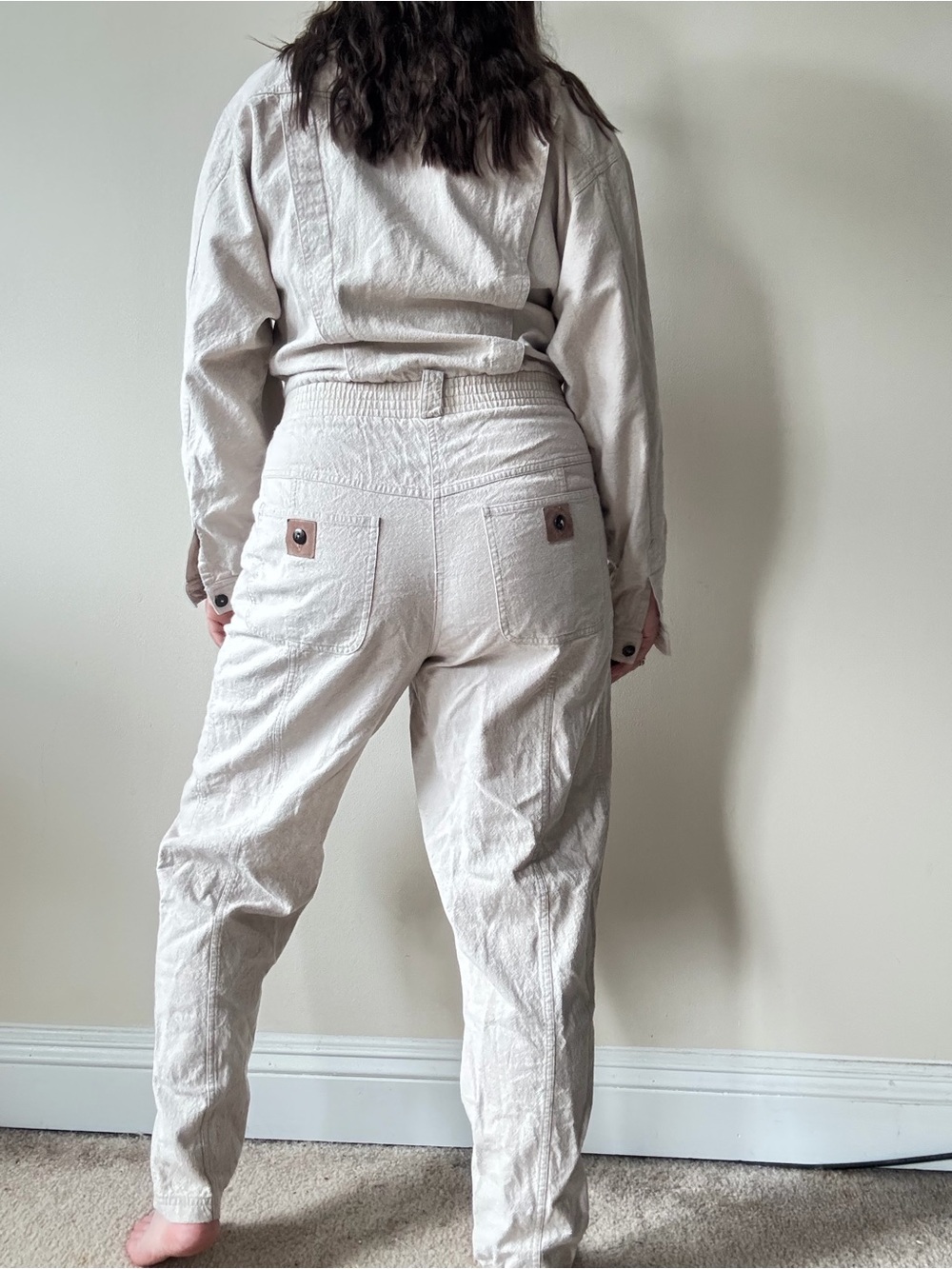 Vintage Chaus Women's Cream Utility Jumpsuit - Picture 4 of 8